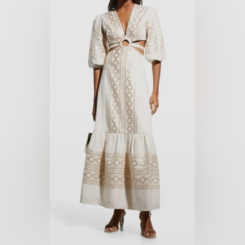 LACE the Label. Geo embroidered maxi dress